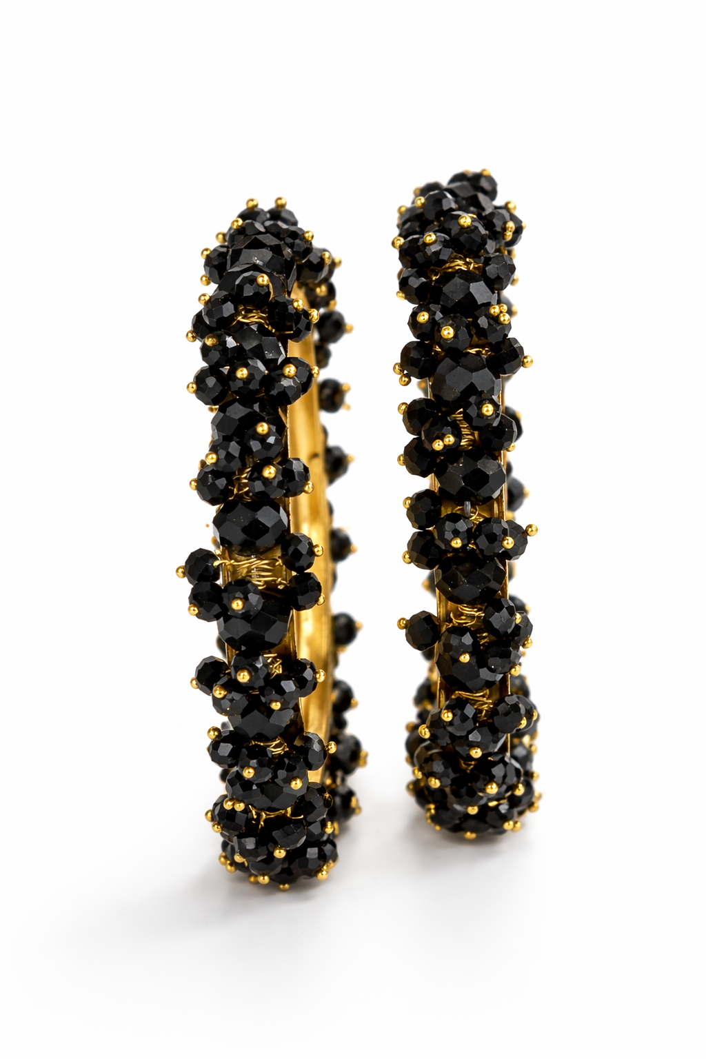 Handcrafted Swarovski Black Crystal Statement Bangle