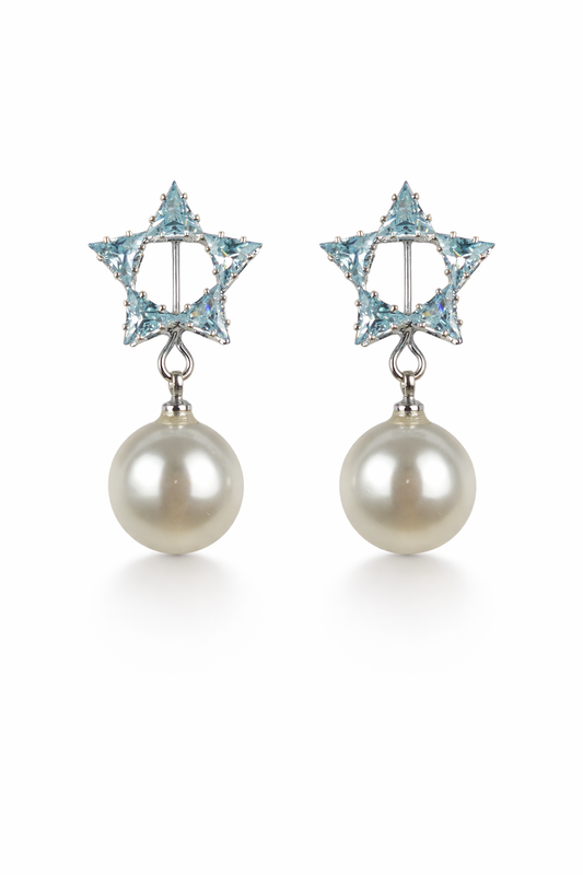 Ivory Starfall Pearl Drop Earrings