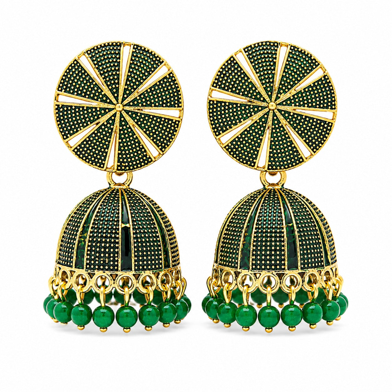 Green Jhumka Royal Disc