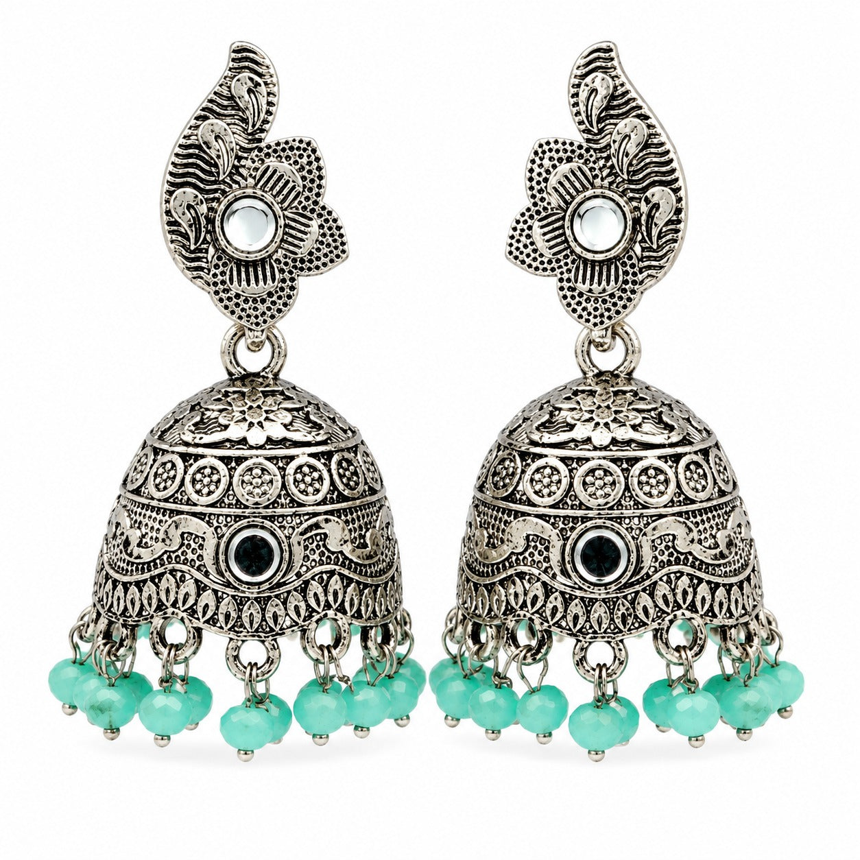 Aqua Jhumka Heritage Bell