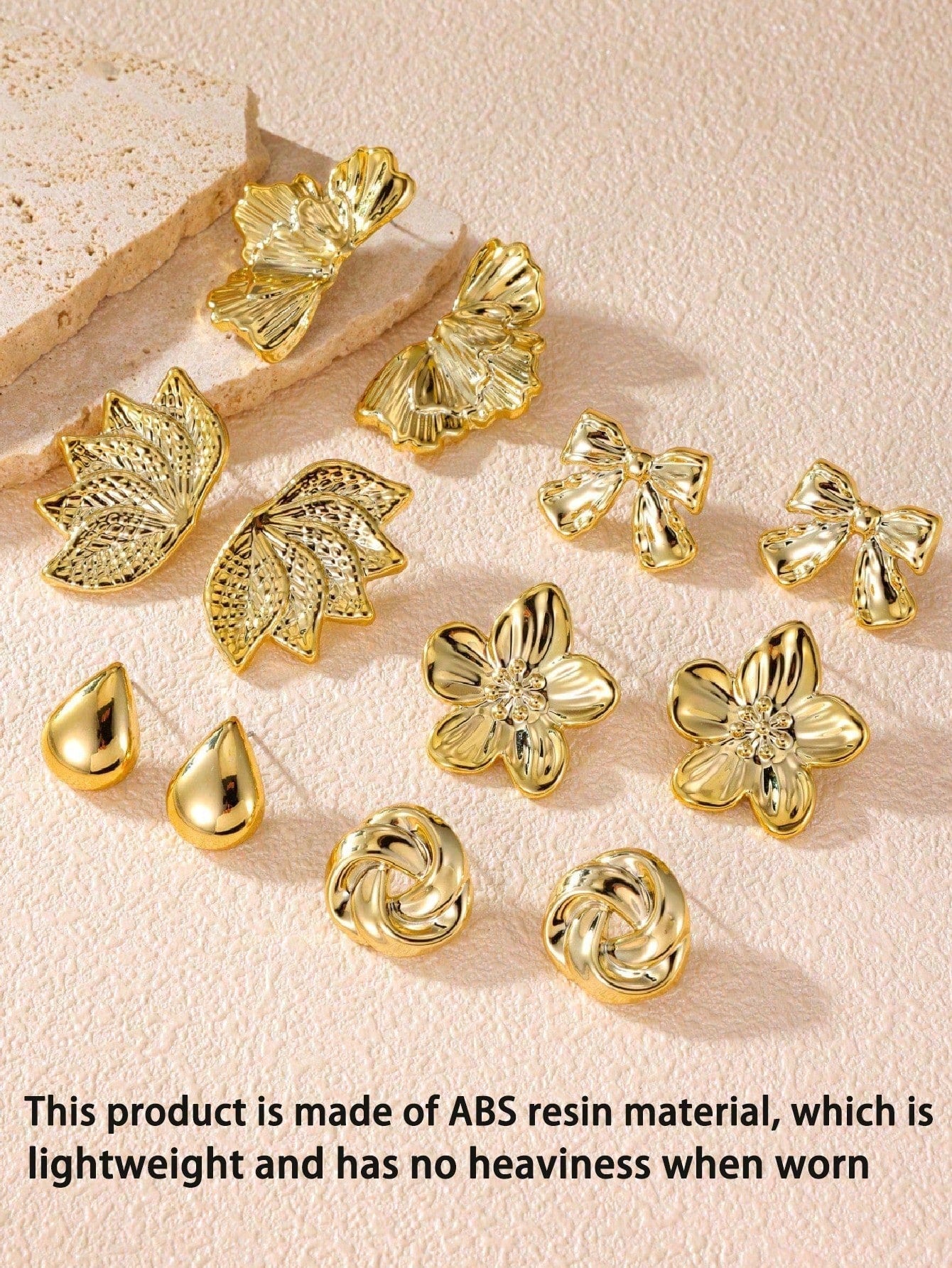 2-12pcs Fashionable Leaf Texture, 5-Petal Flower, Twisted Round Flower, Water Drop, Butterfly Knot, Symmetrical Flower Stud Earrings, Suitable For Daily Life Or Party Wear, Great Gift For Friends And Family