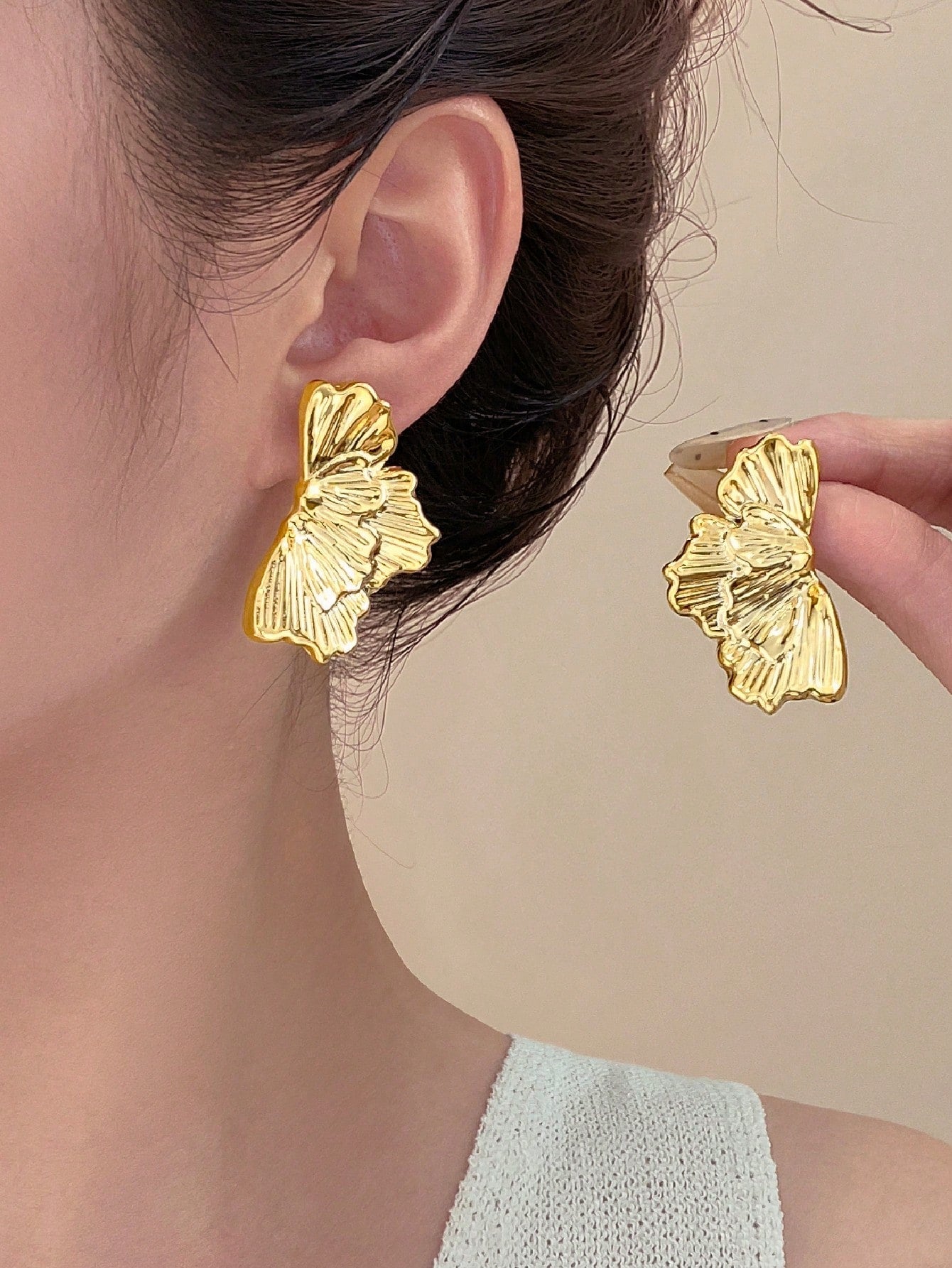 2-12pcs Fashionable Leaf Texture, 5-Petal Flower, Twisted Round Flower, Water Drop, Butterfly Knot, Symmetrical Flower Stud Earrings, Suitable For Daily Life Or Party Wear, Great Gift For Friends And Family