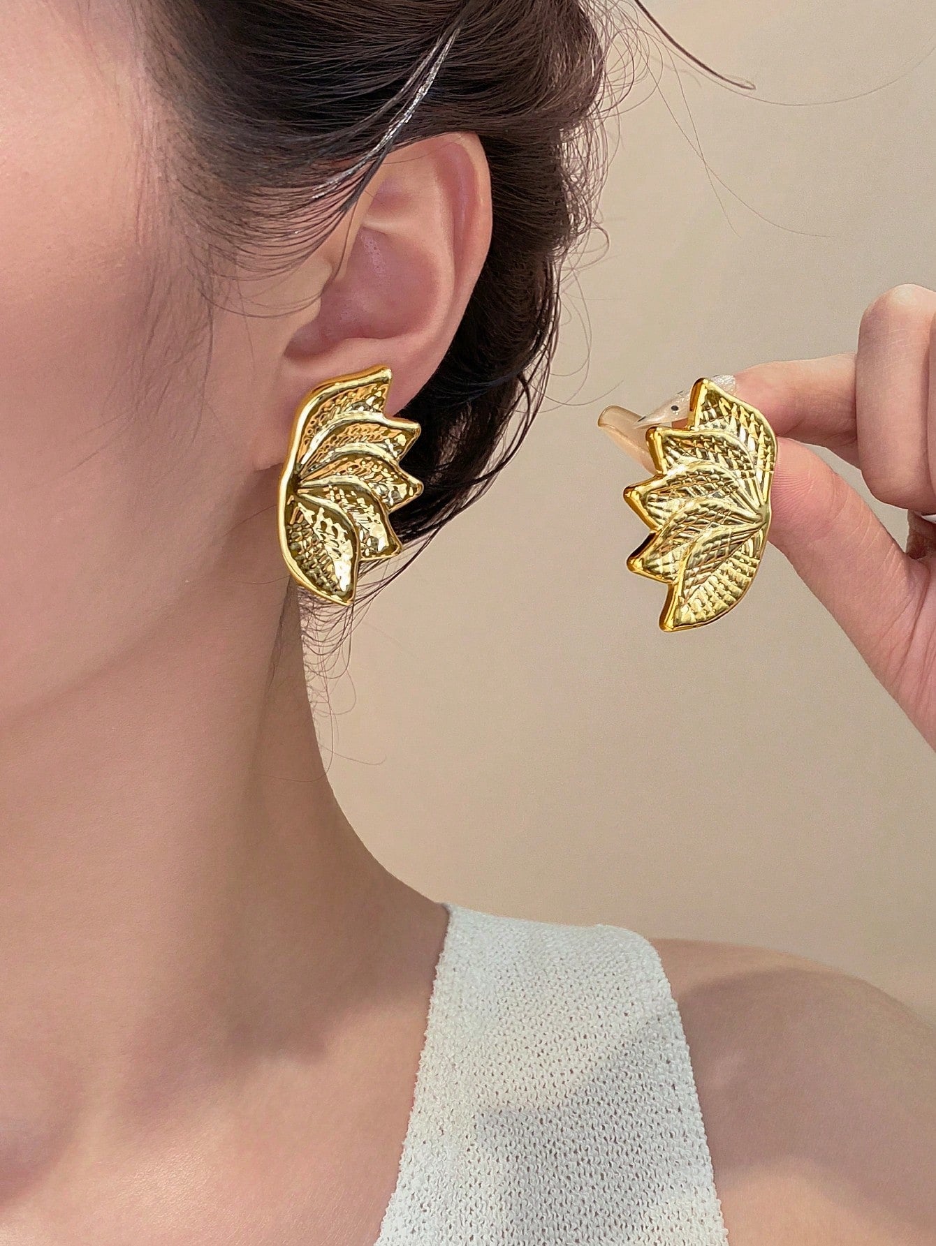 2-12pcs Fashionable Leaf Texture, 5-Petal Flower, Twisted Round Flower, Water Drop, Butterfly Knot, Symmetrical Flower Stud Earrings, Suitable For Daily Life Or Party Wear, Great Gift For Friends And Family