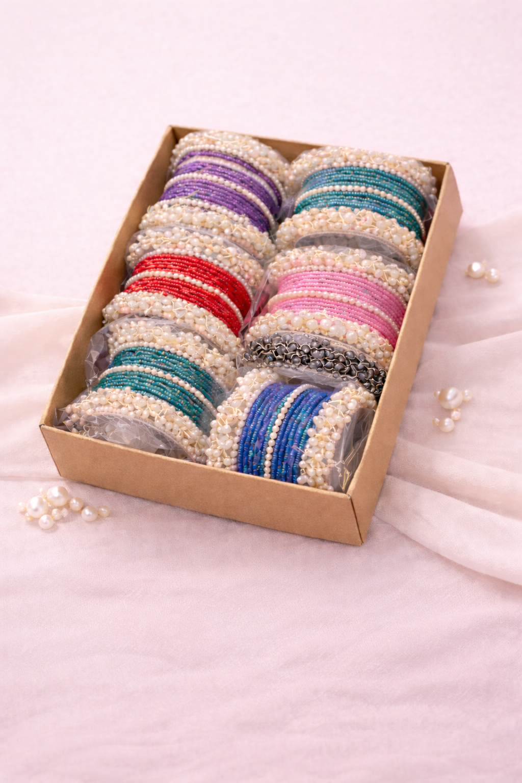 Elegant Pearl Beaded Bracelets Box Set