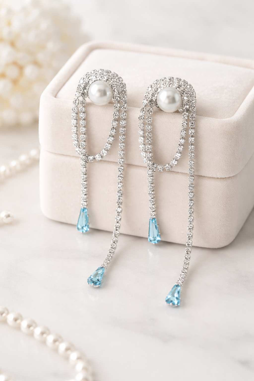 Moonfall Sitara Pearl & Crystal Drop Earrings
