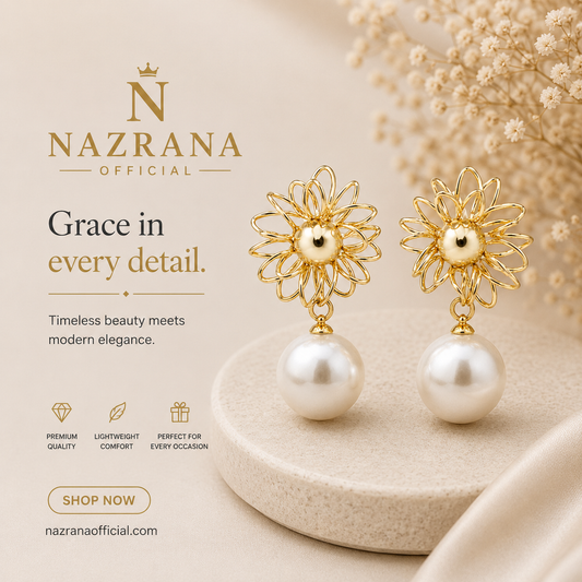 Nazrana Pearl Bloom Earrings