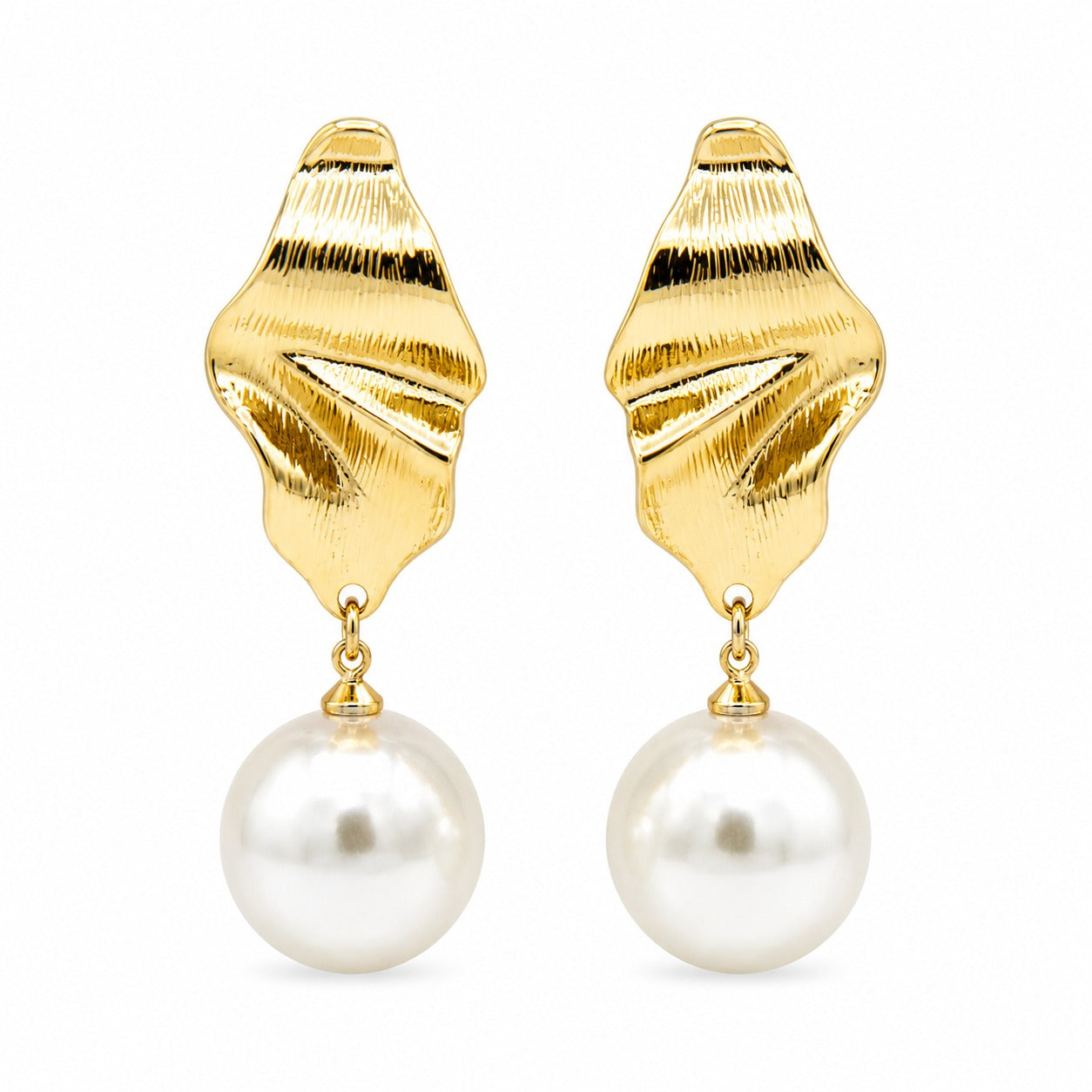 Gold Jhumka Pearl Blossom