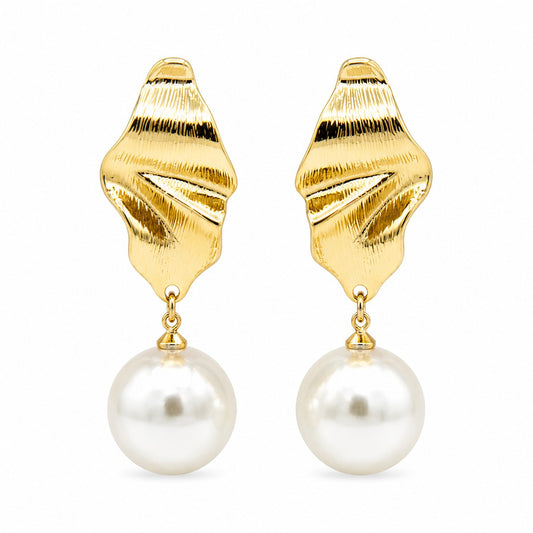 Gold Jhumka Pearl Blossom