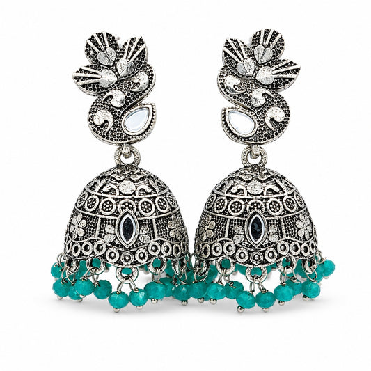 Turquoise Jhumka Heritage Bell