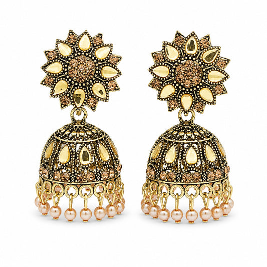 Champagne Jhumka Floral Dome