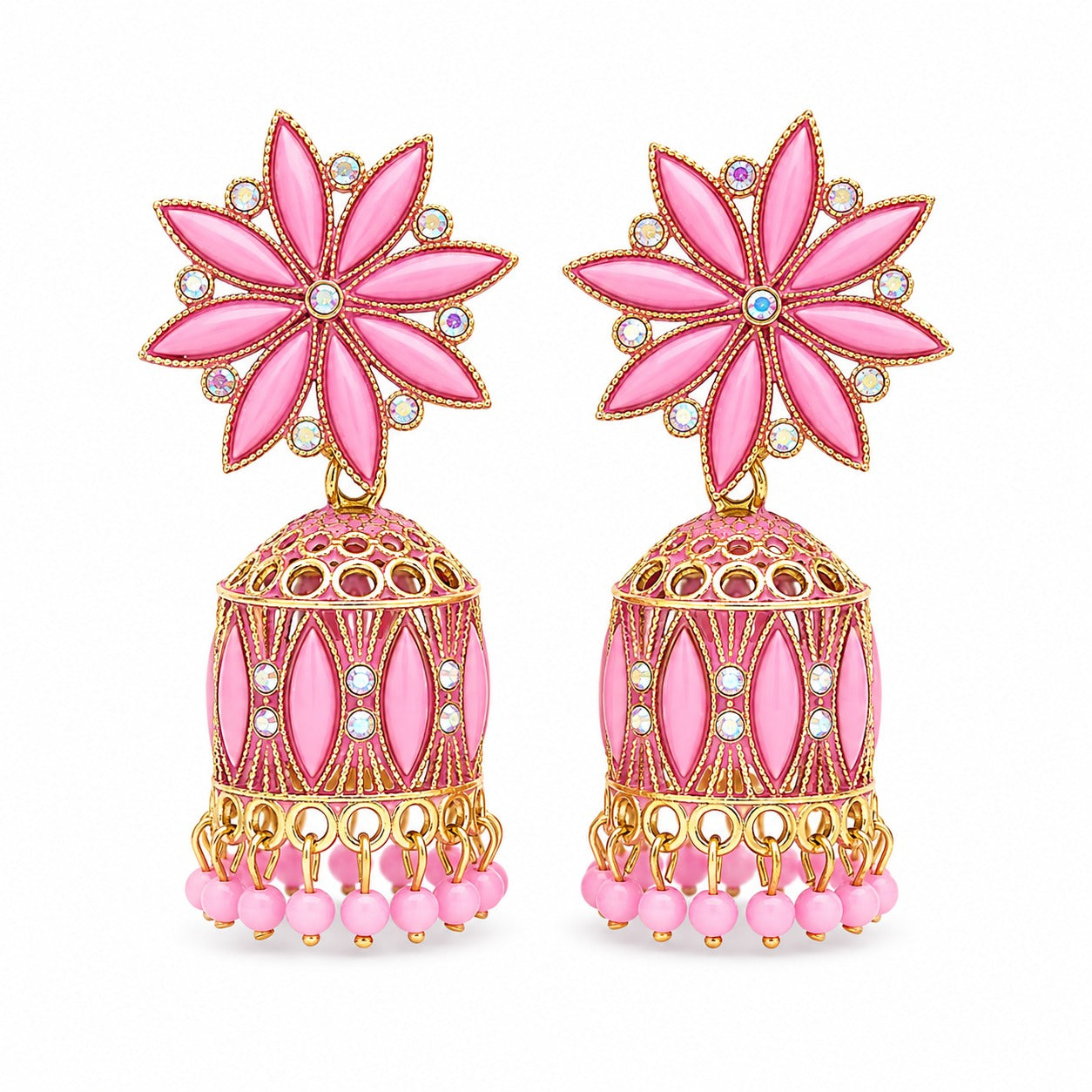 Pink Jhumka Floral Bloom