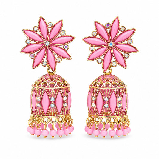 Pink Jhumka Floral Bloom